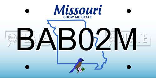 BAB02M Missouri License Plate