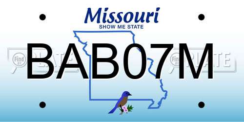 BAB07M Missouri License Plate