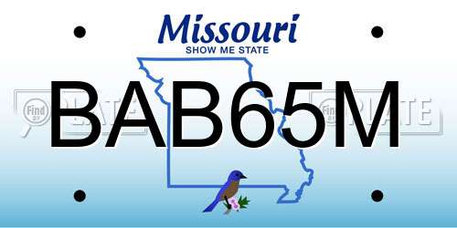 BAB65M Missouri License Plate