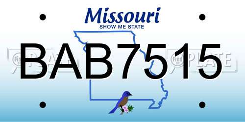 BAB7515 Missouri License Plate