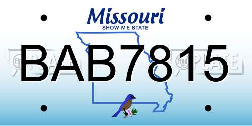 BAB7815 Missouri License Plate