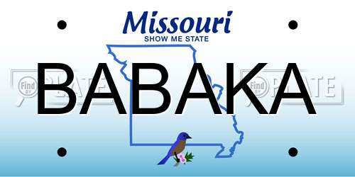 BABAKA Missouri License Plate