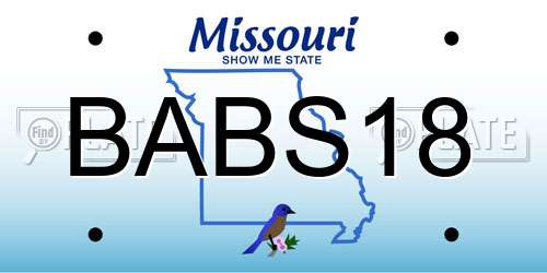 BABS18 Missouri License Plate
