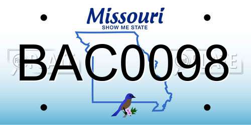 BAC0098 Missouri License Plate