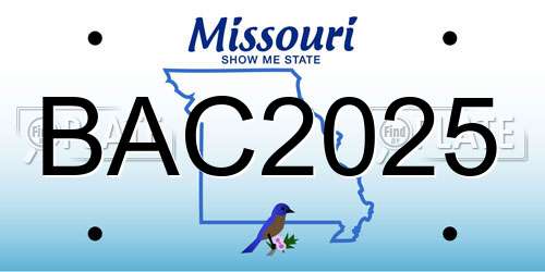 BAC2025 Missouri License Plate