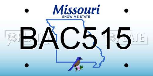BAC515 Missouri License Plate