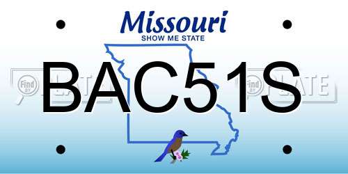 BAC51S Missouri License Plate