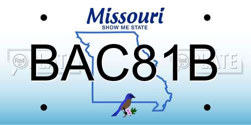 BAC81B Missouri License Plate