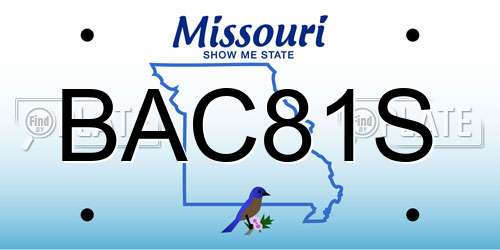 BAC81S Missouri License Plate
