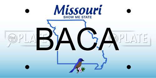 BACA Missouri License Plate
