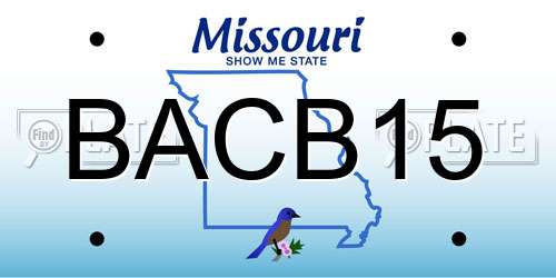 BACB15 Missouri License Plate