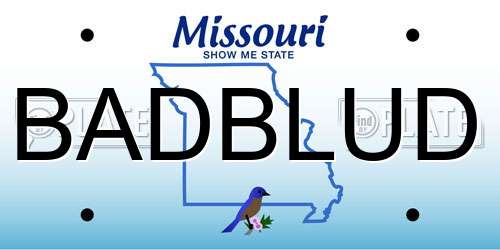BADBLUD Missouri License Plate