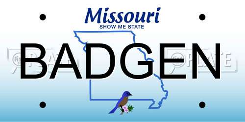 BADGEN Missouri License Plate