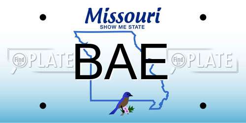 BAE Missouri License Plate