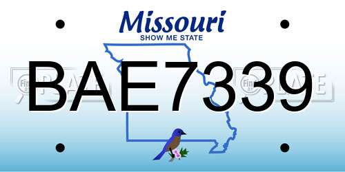 BAE7339 Missouri License Plate