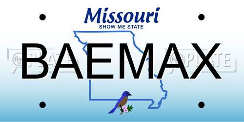 BAEMAX Missouri License Plate
