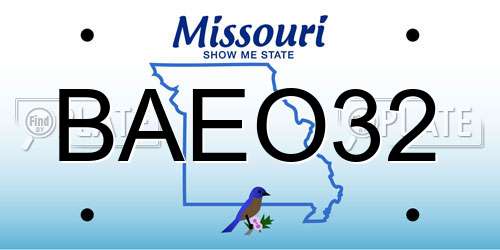 BAEO32 Missouri License Plate