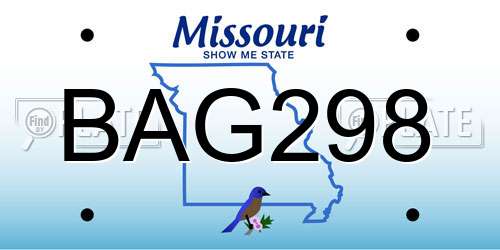 BAG298 Missouri License Plate