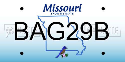 BAG29B Missouri License Plate