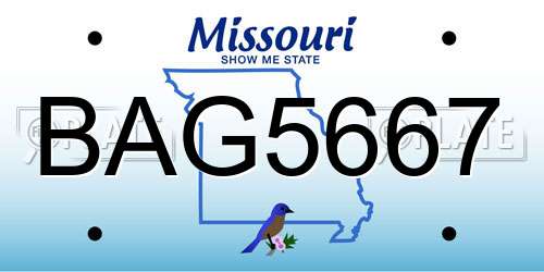 BAG5667 Missouri License Plate