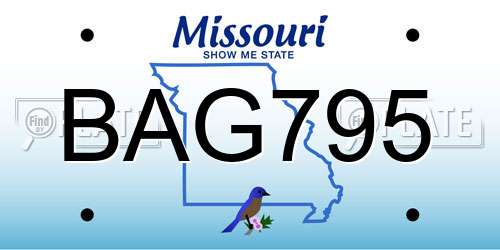 BAG795 Missouri License Plate
