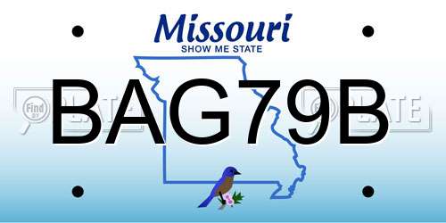 BAG79B Missouri License Plate
