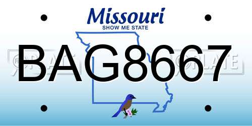BAG8667 Missouri License Plate
