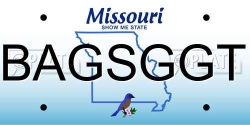 BAGSGGT Missouri License Plate