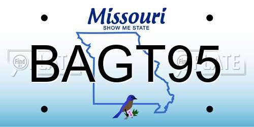BAGT95 Missouri License Plate