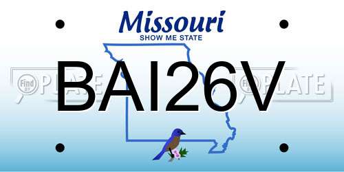 BAI26V Missouri License Plate
