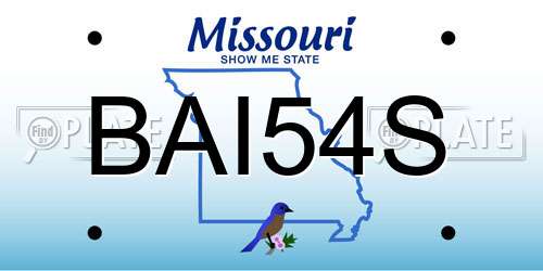 BAI54S Missouri License Plate