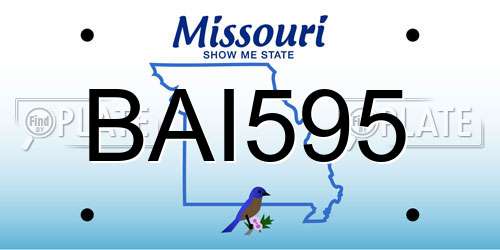 BAI595 Missouri License Plate