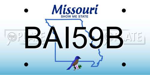 BAI59B Missouri License Plate