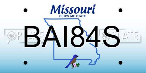 BAI84S Missouri License Plate