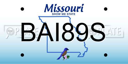BAI89S Missouri License Plate