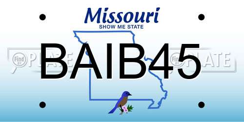 BAIB45 Missouri License Plate