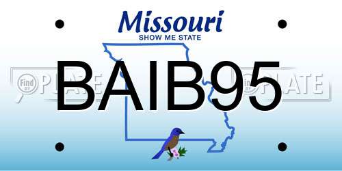 BAIB95 Missouri License Plate