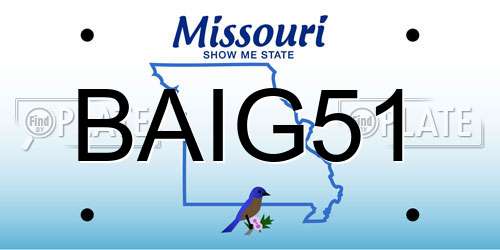 BAIG51 Missouri License Plate