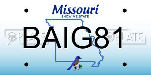BAIG81 Missouri License Plate