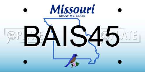 BAIS45 Missouri License Plate