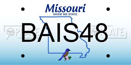 BAIS48 Missouri License Plate