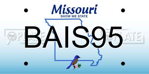BAIS95 Missouri License Plate