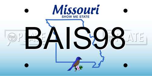 BAIS98 Missouri License Plate