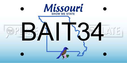 BAIT34 Missouri License Plate