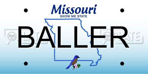 BALLER Missouri License Plate