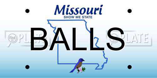 BALLS Missouri License Plate