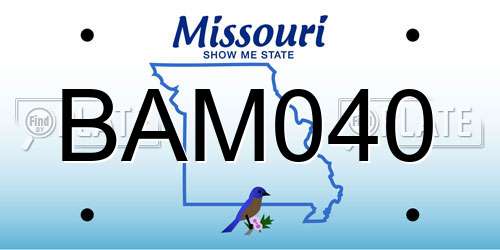 BAM040 Missouri License Plate