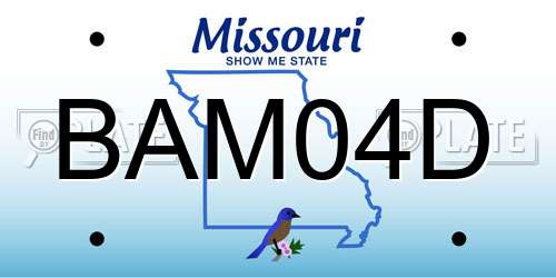 BAM04D Missouri License Plate
