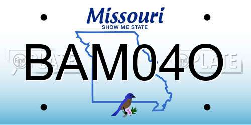 BAM04O Missouri License Plate