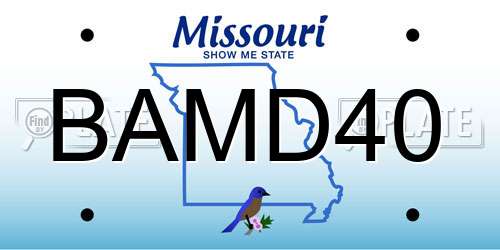 BAMD40 Missouri License Plate